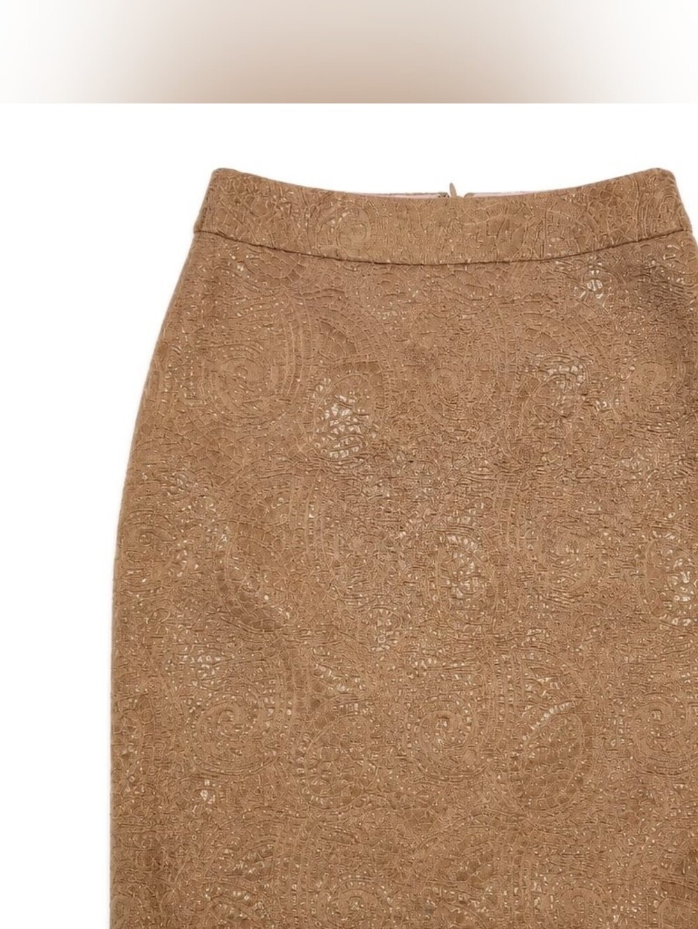 Banana Republic Brocade Golden Pencil Skirt Fully Lined Sz 8